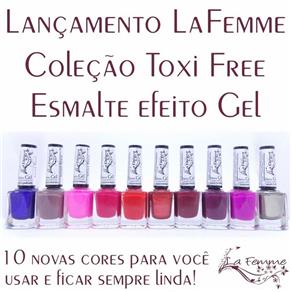 Coleção Esmalte Acabamento Gel Toxi Free La Femme Hipoalerge