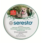 Coleira Antipulgas e Carrapatos Bayer Seresto Cães e Gatos até 8 Kg