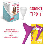 Coletor Menstrual Fleurity Tipo 1 (1 Unidade) + 1 Fleurity Uriny - Condutor Urinario Rosa