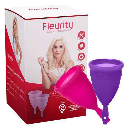 Coletor Menstrual Fleurity - Tipo 1 - Kit com 2 Coletores
