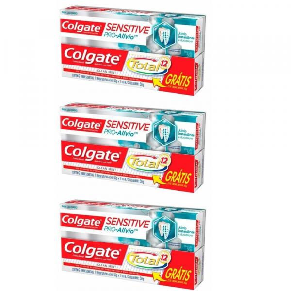 Colgate Creme Dental Pro Alivio + Total 12 (Kit C/03)