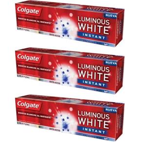 Colgate Luminous Instant White Creme Dental 70g - Kit com 03