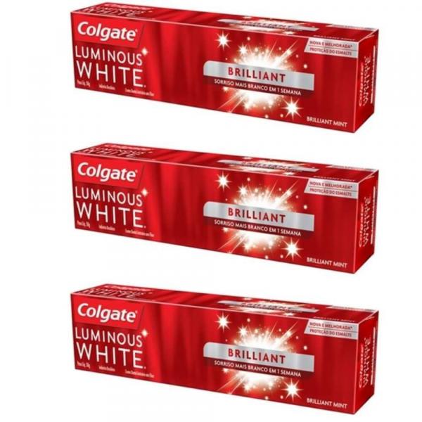 Colgate Luminous White Brillant Creme Dental 50g (Kit C/03)