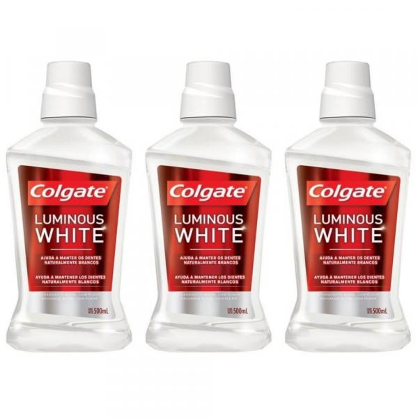 Colgate Luminous White XD Enxaguante Bucal 500ml (Kit C/03)