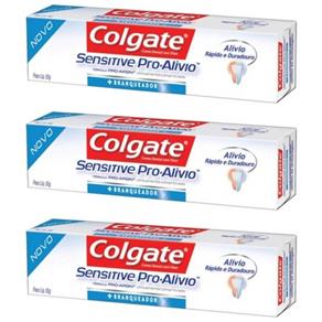 Colgate Pro Alivio Branqueador Creme Dental 50g - Kit com 03