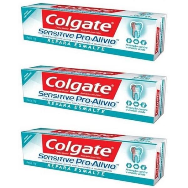 Colgate Sensitive Pro Alivio Creme Dental Repara Esmalte 110g (Kit C/03)