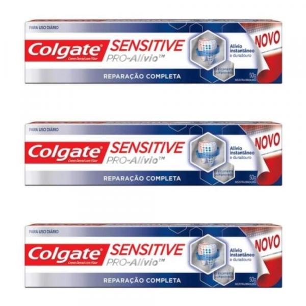 Colgate Sensitive Pro Alivio Creme Dental Reparação Completa 50g (Kit C/03)
