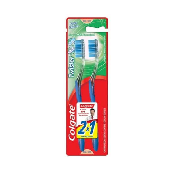 Colgate Twister Escova Dental Ultra Compacta Macia C/2