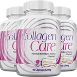 Collagen Care Colágeno Tipo 1 Bioativo Verisol + Vitamina C - 03 Potes