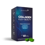Collagen Flex Beauty Colágeno Tipo 2 MSM Ácido Hialurônico COQ10 60 cáps Puravida