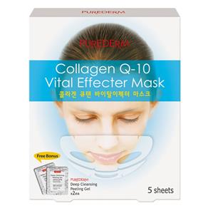 Collagen Q-10 Vital Effecter Mask Purederm - Máscara Rejuvenescedora 5 Unidades