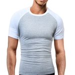 Collar Men Respirável Rodada Matching Color Fashion T-shirt