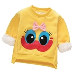 Baby Clothes Round Collar Thicken Hoodie Cute Cartoon Swearshirt Long Sleeve Tops Redbey