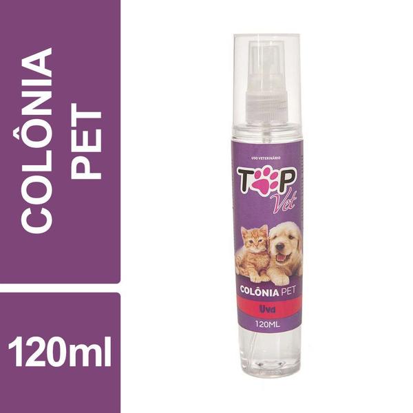 Colônia Pet Uva Cães e Gatos Top Vet 120ml Spray
