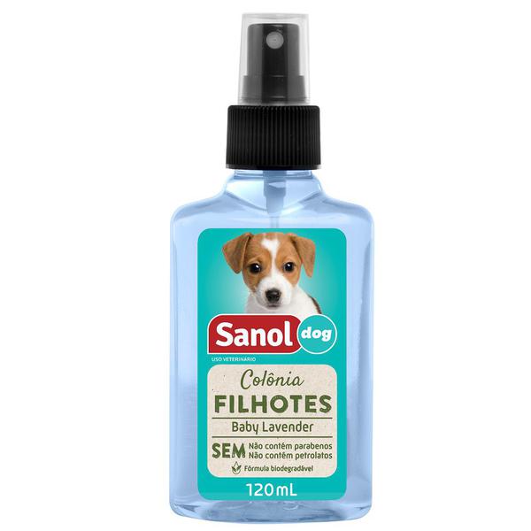 Colônia Sanol Dog Filhotes Baby Lavender Essência Talcada para Cães e Gatos (120 Ml) - Total Química - Sanol - Total Química