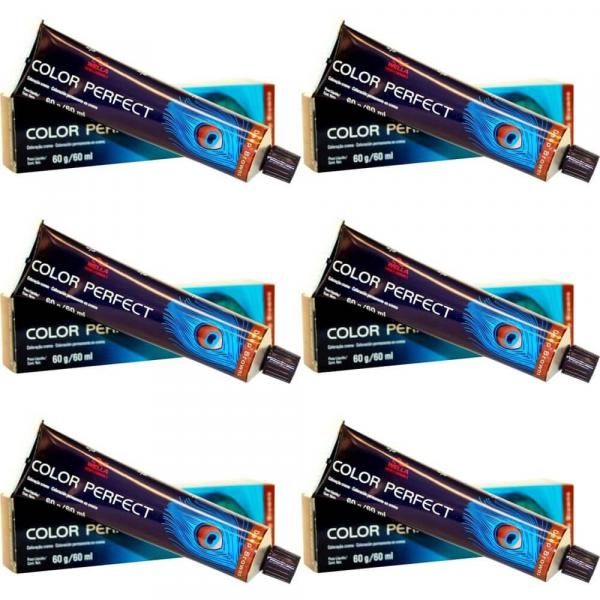 Color Perfect Coloração Capilar 6.7 Louro Escuro Marrom (kit C/06)