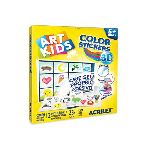 Color Stickers 3d Art Kids Acrilex