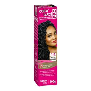Color Total Pro Salon Line Coloração Creme - 1.0 Preto Azulado