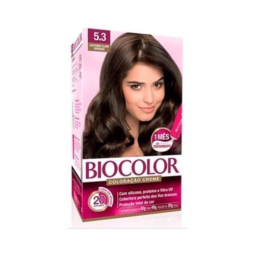 Coloração Biocolor Kit Creme 5.3 Castanho Claro Dourado