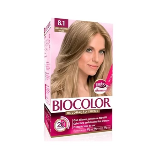 Coloração Biocolor Kit Creme 8.1 Louro Claro Acinzentado