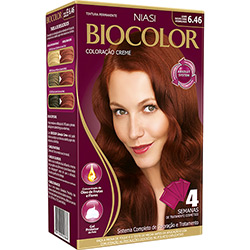 Coloração Biocolor Kit Louro Escuro Cobre Avermelhado 6.46