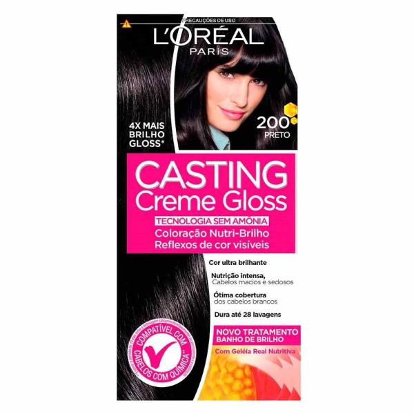Coloração Casting Creme Gloss 200 Preto - Lnulloréal