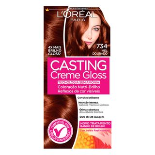 Coloração Casting Creme Gloss L’Oréal Paris – Tons Castanhos 734 Mel Dourado