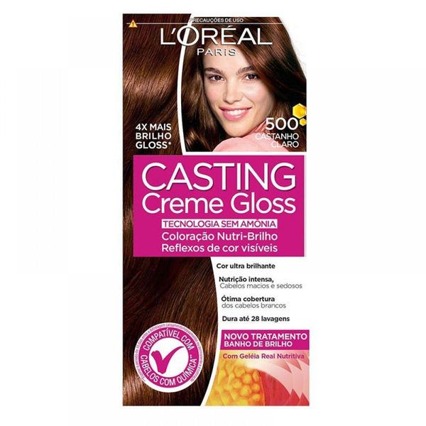 Coloração Casting Creme Gloss - L'Óreal Paris - Castanho Claro 500 - L'Oréal Paris