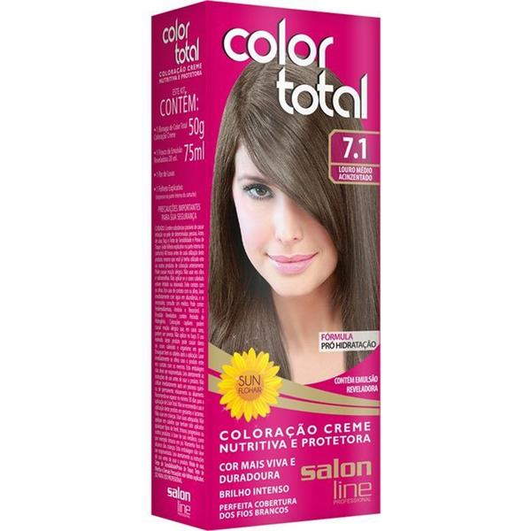 Coloração Color Total 7.1 Louro Médio Acinzentado - Salon Line