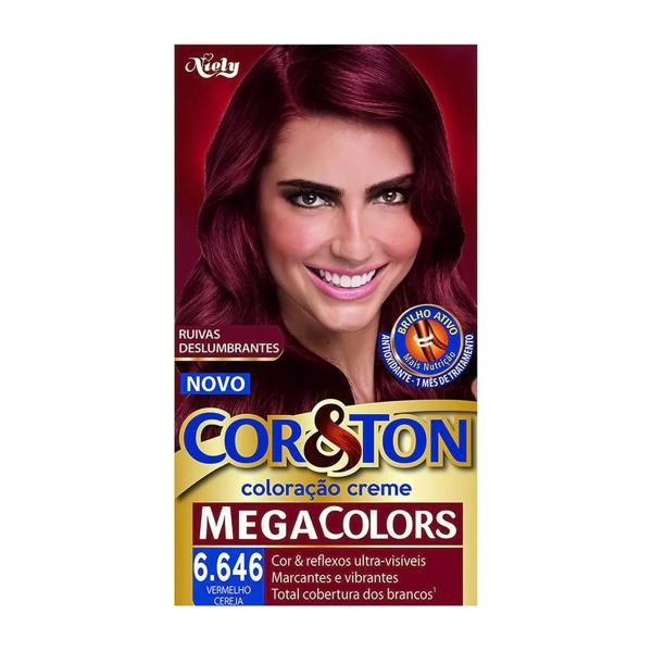 Coloração Creme 6.646 Vermelho Cereja Cor e Ton - Niely Gold