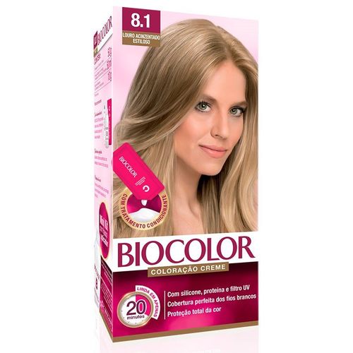 Coloração Creme Biocolor Mini - Louro Acinzentado Estiloso 8.1
