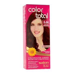 Coloração Creme Color Total Pro - Salon Line - N° 6.66 Louro Escuro Vermelho Intenso