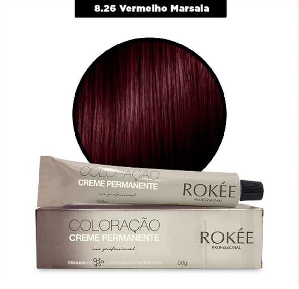Coloração Creme Permanente ROKÈE Professional 50g - Marsala 9.98 - Tintura Rokee