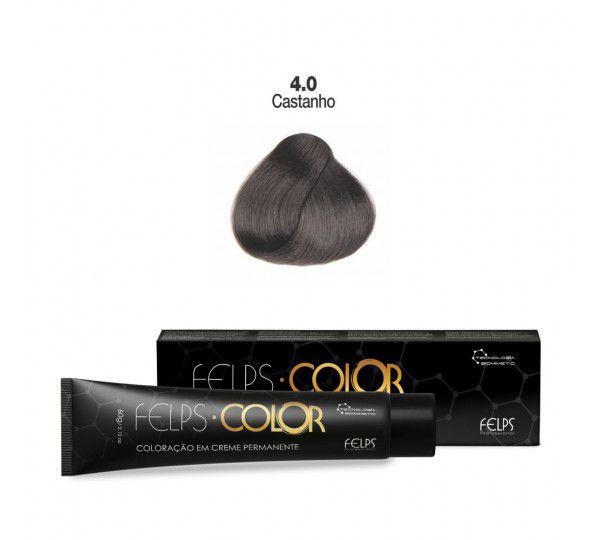 Coloração em Creme Permanente Castanho 4.0 Felps Color Professional 60g - Felps Professional