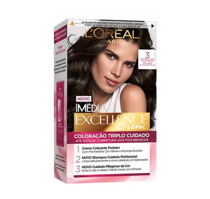 Coloração Imédia Excellence Creme 3 Castanho Escuro - L'Oréal