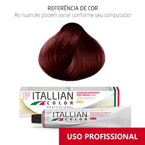 Coloração Itallian Color 665 Louro Escuro Vermelho Irisado - 60G (Cor Universal 6.62)