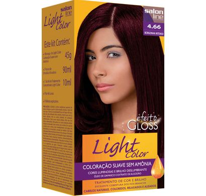 Coloração Light Color Efeito Gloss Borgonha Intenso 4.66 - Salon Line