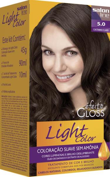 Coloração Light Color Efeito Gloss Castanho Claro 5.0 - Salon Line