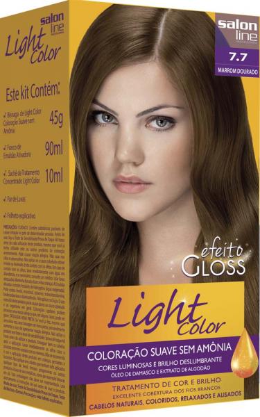 Coloração Light Color Efeito Gloss Marrom Dourado 7.7 - Salon Line