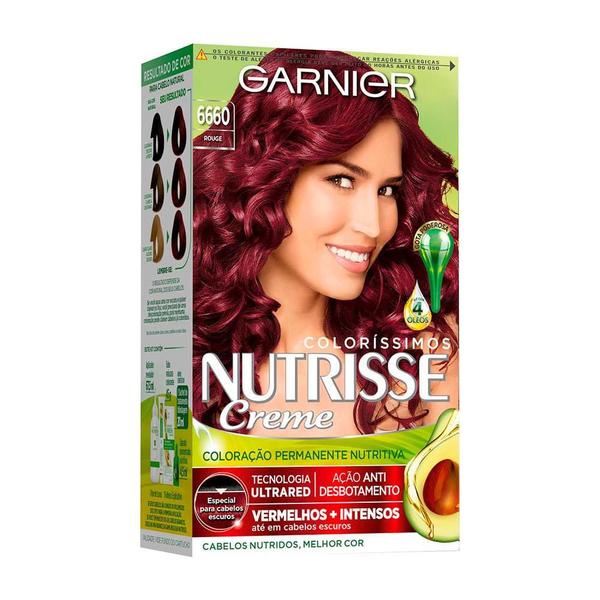 Coloração Nutrisse Coloríssimo Garnier 6660 Rouge - Garnier Nutrisse