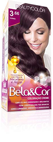 Coloração Permanente Bela & Cor 3.66 Violeta, BELA&COR
