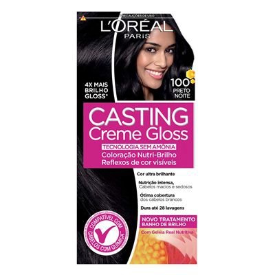 Coloração Permanente Casting Creme Gloss N 100 Preto Noite - Garnier