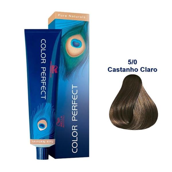 COLORAçãO PERMANENTE WELLA PROFESSIONALS COLOR PERFECT 5/0 CASTANHO CLARO 60G