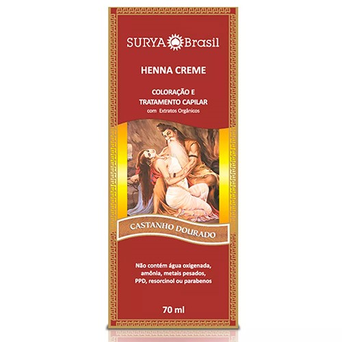 Coloração Semi-Permanente Henna Surya Castanho Dourado 70ml