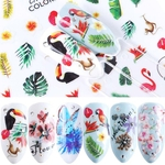 Colorido animal padr?o de flor Nail Stickers prego decalques Nail Art Sticker