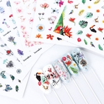 Colorido animal padrão de flor Nail Stickers prego decalques Nail Art Sticker