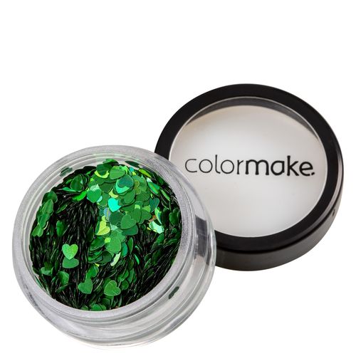 Colormake Shine Formatos Coração Verde - Glitter 2g