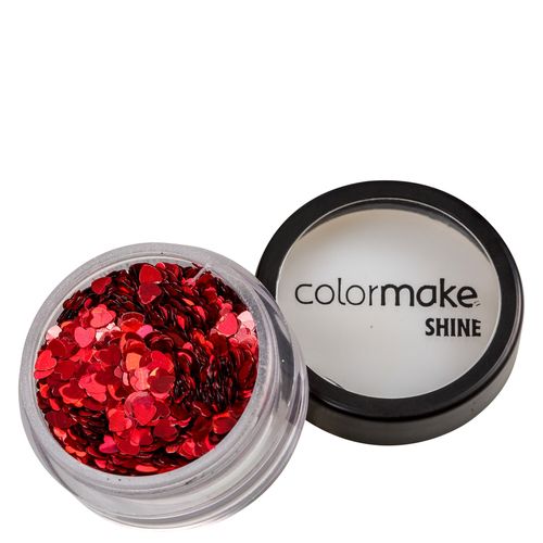 Colormake Shine Formatos Coração Vermelho - Glitter 2g
