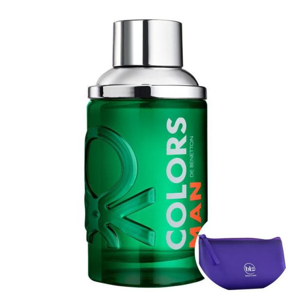 Colors Man Green Benetton Eau de Toilette - Perfume Masculino 100ml+Beleza na Web Roxo - Nécessaire