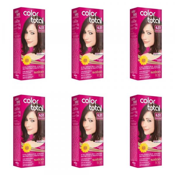 Colortotal Tinta Creme 6.51 Marrom Castanha 50g (Kit C/06)